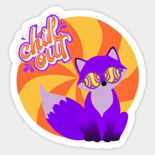 Groovy Kawaii Fox Sticker